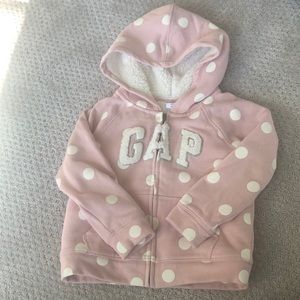 Baby gap pink polka dot hoodie